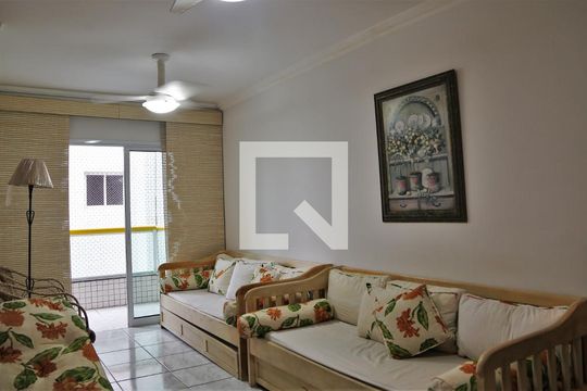 Sala de apartamento para alugar com 1 quarto, 51m² em Caiçara, Praia Grande