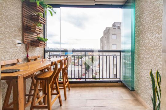 Varanda da Sala de apartamento à venda com 2 quartos, 65m² em Utinga, Santo André