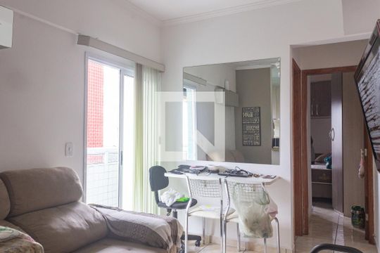 Sala de apartamento para alugar com 1 quarto, 59m² em Boqueirão, Praia Grande