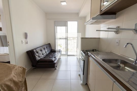 Cozinha de apartamento à venda com 1 quarto, 28m² em Ferreira, São Paulo