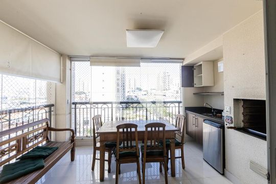 Varanda Sala de apartamento à venda com 3 quartos, 97m² em Vila Gomes Cardim, São Paulo
