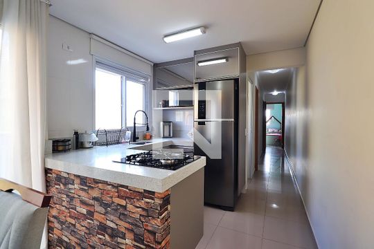 Cozinha de apartamento à venda com 2 quartos, 56m² em Parque das Nações, Santo André