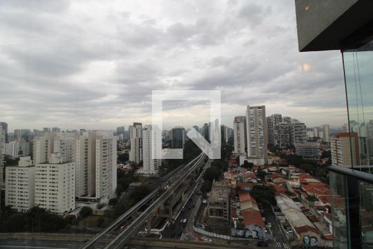 Vista da varanda de kitnet/studio à venda com 1 quarto, 46m² em Campo Belo, São Paulo