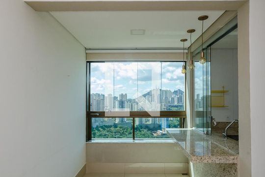 Varanda da Sala de apartamento para alugar com 1 quarto, 53m² em Vila Castela, Nova Lima