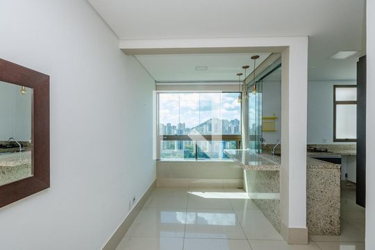 Varanda da Sala de apartamento para alugar com 1 quarto, 53m² em Vila Castela, Nova Lima