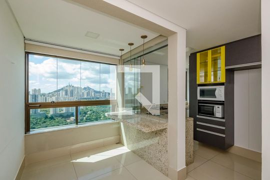 Varanda da Sala de apartamento para alugar com 1 quarto, 53m² em Vila Castela, Nova Lima