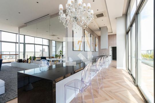 Área comum - Salão de festas (Cobertura) de kitnet/studio para alugar com 1 quarto, 24m² em Vila Mariana, São Paulo