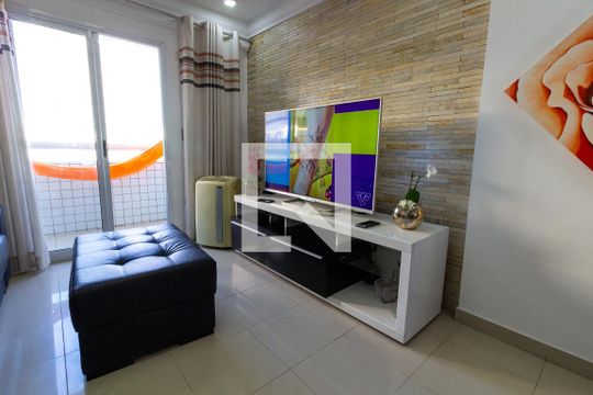 Detalhe da sala de apartamento para alugar com 2 quartos, 76m² em Boqueirão, Praia Grande