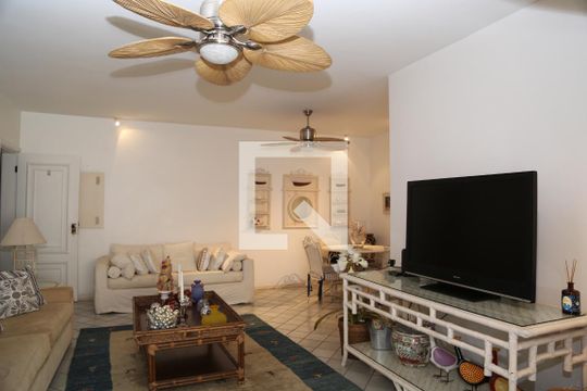 Sala de apartamento para alugar com 2 quartos, 120m² em Balneario Guarujá, Guarujá