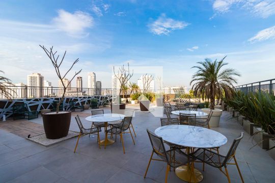 Área comum - Lounge cobertura de apartamento para alugar com 1 quarto, 33m² em Vila Mariana, São Paulo