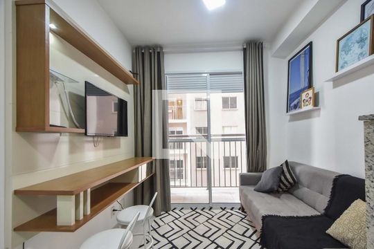 Sala  de apartamento à venda com 1 quarto, 28m² em Jardim Caravelas, São Paulo