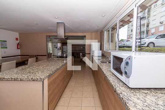 Área comum - Salão de festas de apartamento para alugar com 3 quartos, 65m² em Protásio Alves, Porto Alegre