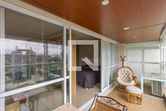 Varanda da Sala de apartamento à venda com 1 quarto, 50m² em Vila Gertrudes, São Paulo