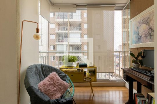 Varanda da Sala de apartamento à venda com 2 quartos, 50m² em Vila das Merces, São Paulo