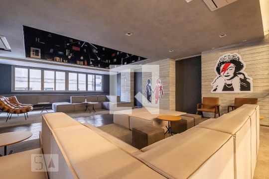 Área comum de kitnet/studio para alugar com 1 quarto, 19m² em Pinheiros, São Paulo