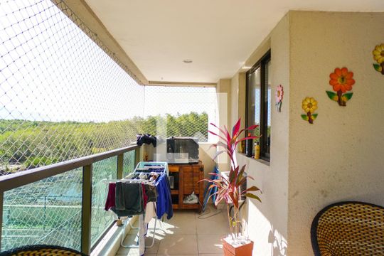 Varanda da Sala de apartamento à venda com 3 quartos, 81m² em Recreio dos Bandeirantes, Rio de Janeiro