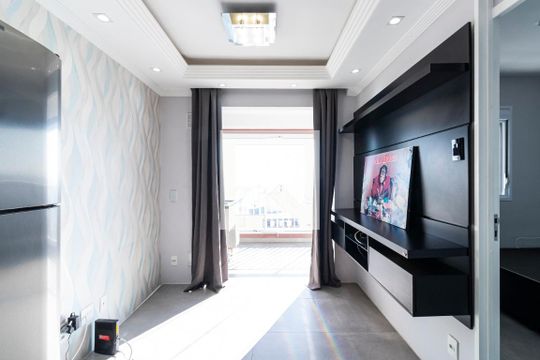 Sala e Cozinha de apartamento à venda com 1 quarto, 35m² em Cambuci, São Paulo