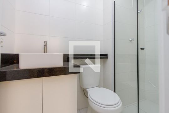 Banheiro da Suíte de kitnet/studio à venda com 1 quarto, 30m² em Jardim Caravelas, São Paulo