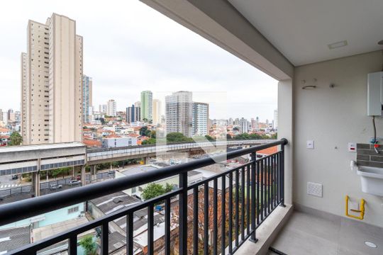 Varanda da Sala de apartamento para alugar com 2 quartos, 50m² em Vila Dom Pedro Ii, São Paulo