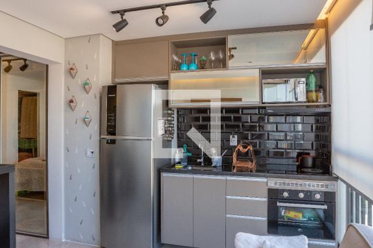 Sala e Cozinha de kitnet/studio à venda com 1 quarto, 36m² em Bom Retiro, São Paulo