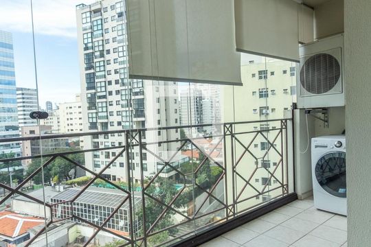 Varanda da Sala de apartamento para alugar com 2 quartos, 55m² em Vila Olímpia, São Paulo