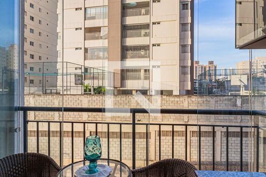 Varanda da Sala de apartamento à venda com 2 quartos, 46m² em Vila Valparaíso, Santo André