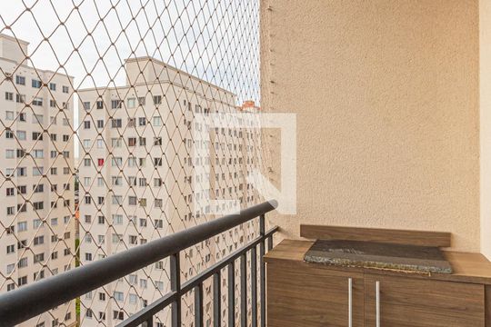 Varanda da Sala de apartamento à venda com 3 quartos, 57m² em Parque São Vicente, Mauá