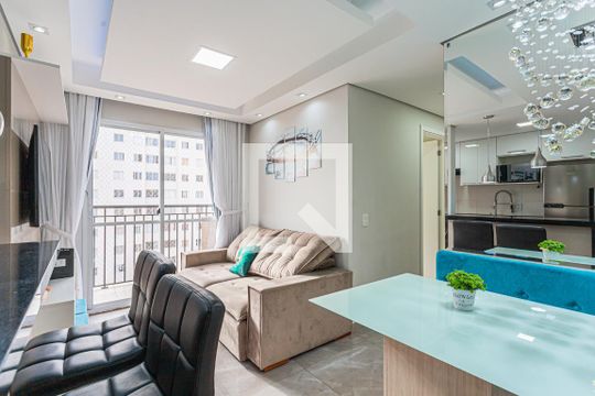 Sala de apartamento à venda com 3 quartos, 57m² em Parque São Vicente, Mauá