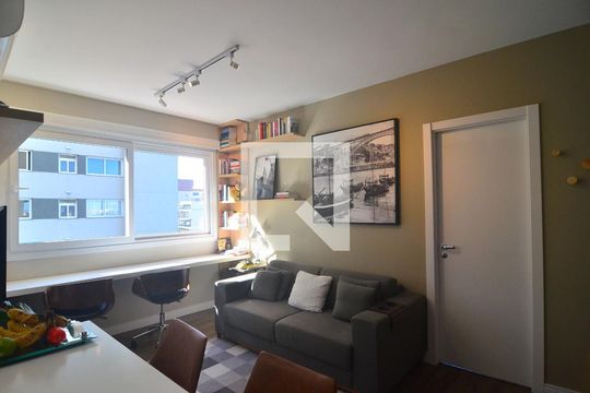 Sala de apartamento à venda com 1 quarto, 46m² em Marechal Rondon, Canoas