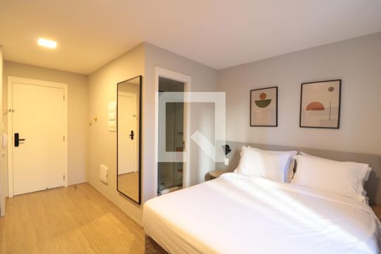 Quarto e Cozinha  de kitnet/studio à venda com 1 quarto, 19m² em Jardim Brasília (zona Norte), São Paulo