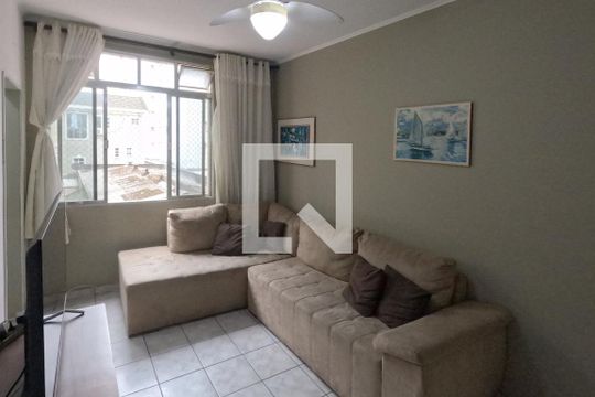 Sala de apartamento para alugar com 1 quarto, 45m² em José Menino, Santos