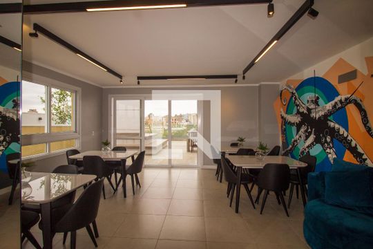Área comum - Salão de festas de apartamento à venda com 1 quarto, 31m² em Farroupilha, Porto Alegre
