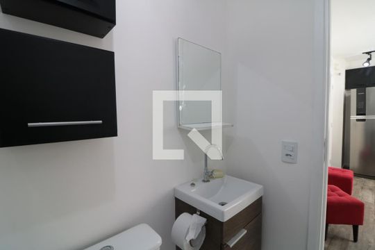 Banheiro Social de kitnet/studio à venda com 1 quarto, 28m² em Brás, São Paulo