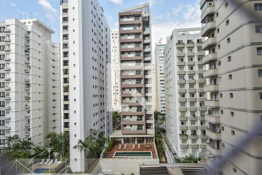 Vista de kitnet/studio para alugar com 1 quarto, 38m² em Brooklin Paulista, São Paulo