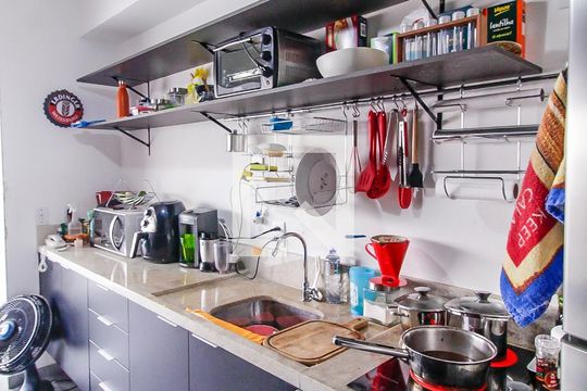 Cozinha de kitnet/studio à venda com 1 quarto, 34m² em Vila Prudente, São Paulo