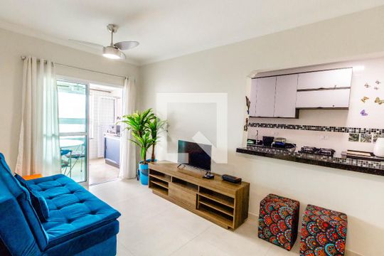 Sala de apartamento para alugar com 2 quartos, 86m² em Canto do Forte, Praia Grande