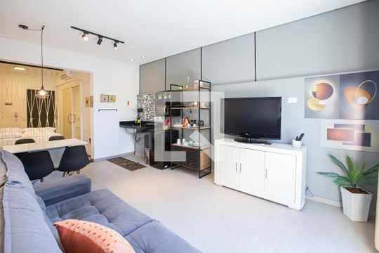 sala de kitnet/studio para alugar com 1 quarto, 48m² em Perdizes, São Paulo