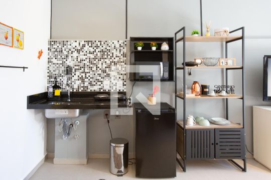 cozinha de kitnet/studio à venda com 1 quarto, 48m² em Perdizes, São Paulo