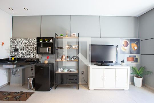 cozinha de kitnet/studio à venda com 1 quarto, 48m² em Perdizes, São Paulo