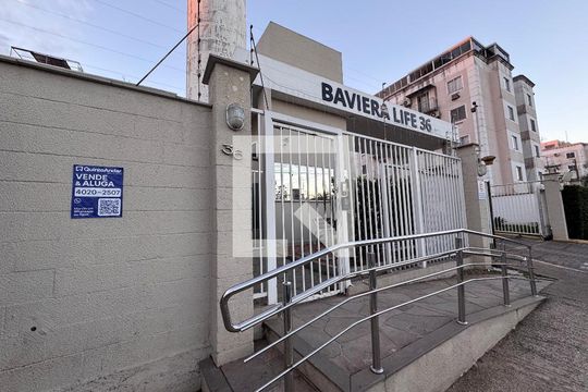 Fachada + Placa de apartamento para alugar com 3 quartos, 52m² em Santos Dumont, São Leopoldo