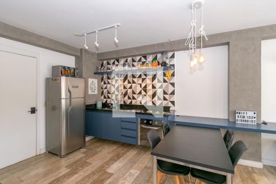 Cozinha de apartamento à venda com 1 quarto, 65m² em Brooklin, São Paulo