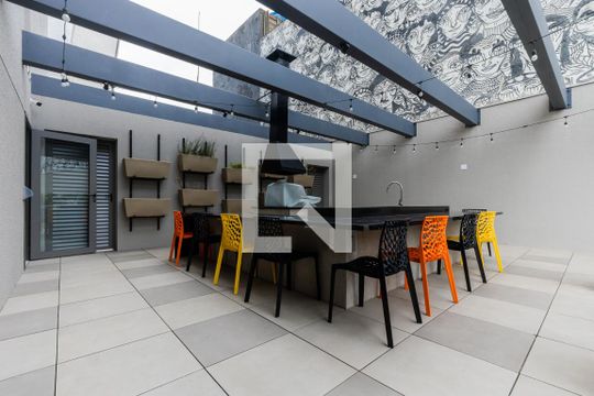 Área comum - Churrasqueira de apartamento à venda com 1 quarto, 28m² em Pinheiros, São Paulo