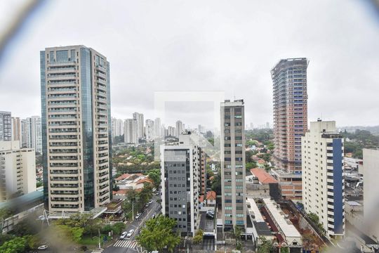 Sala de Estar  Vista  de apartamento para alugar com 3 quartos, 110m² em Brooklin Paulista, São Paulo