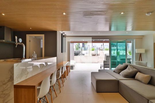 Área comum - Área Gourmet  de apartamento para alugar com 1 quarto, 40m² em Funcionários, Belo Horizonte