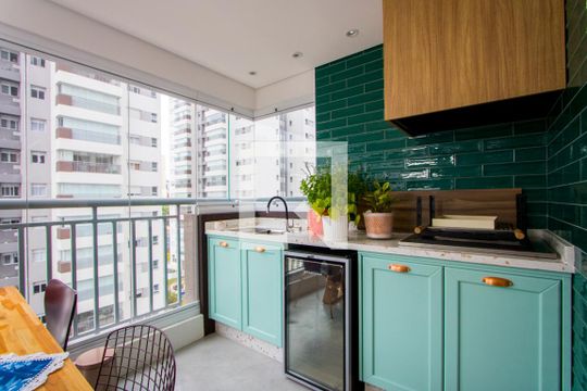 Varanda gourmet de apartamento à venda com 3 quartos, 118m² em Centro, Santo André