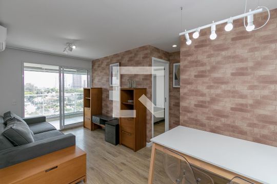 Sala de apartamento para alugar com 1 quarto, 48m² em Campo Belo, São Paulo
