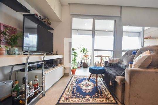 Sala de apartamento para alugar com 1 quarto, 33m² em Brooklin Paulista, São Paulo