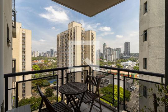 Varanda da Sala de apartamento para alugar com 1 quarto, 82m² em Vila Olímpia, São Paulo