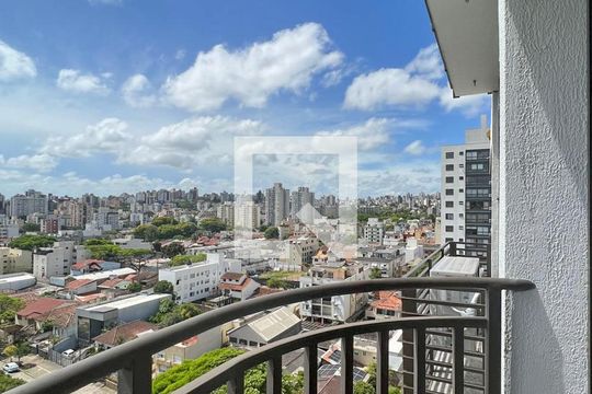Varanda da Sala de kitnet/studio à venda com 1 quarto, 37m² em Jardim Botânico, Porto Alegre