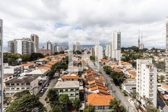 Varanda da Sala - Vista de apartamento para alugar com 1 quarto, 120m² em Sumaré, São Paulo